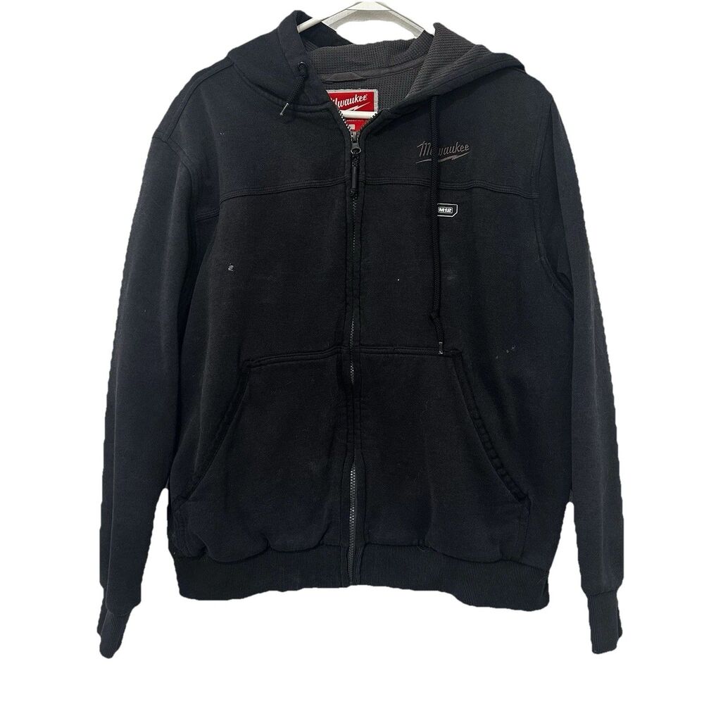 Milwaukee Hoodie Mens Large Black M12 Heated Gear Full Zip Workwear Sweatshirt